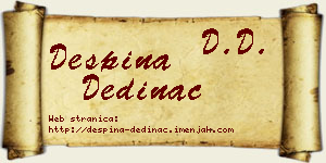 Despina Dedinac vizit kartica